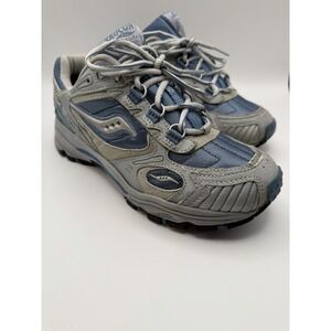 Saucony Grid Aura TR Trail Running Shoes Women's Size 8.5 Blue Silver Y2K